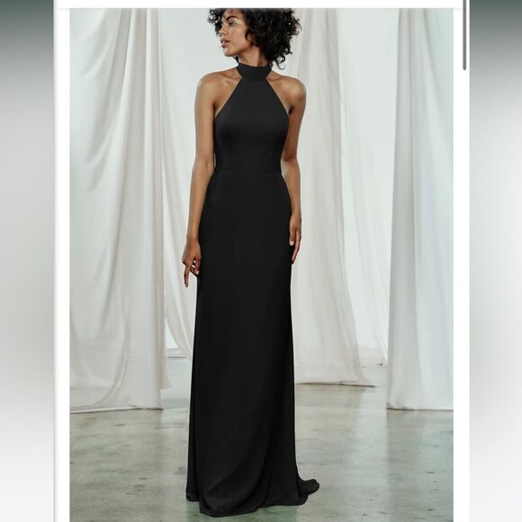 Amsale Sophia Black Gown - Picture 1 of 14